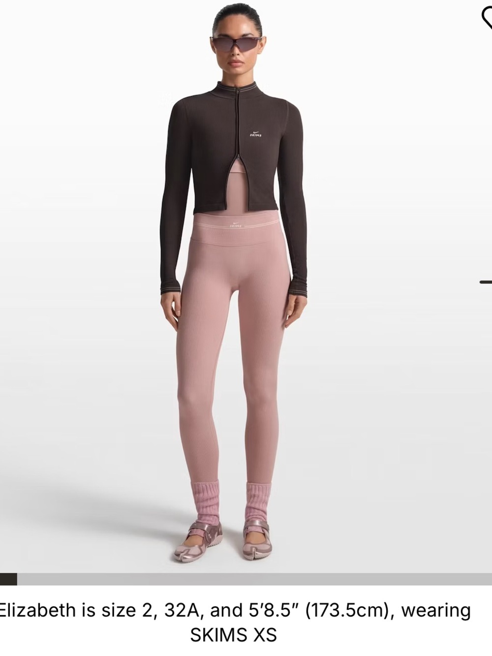 NIKESKIMS Ribbed Seamless 26" Legging Booty Lifting Himalayan Pink Rare! XS NWT!
